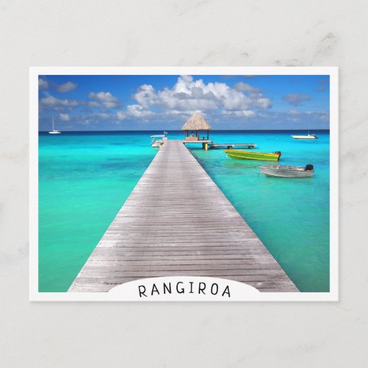 Carte Postale Jetty avec des bateaux dans un lagon tropical (Devant)