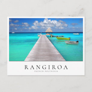 Carte Postale Jetty avec des bateaux en Rangiroa tropicale, Poly