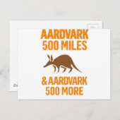Carte Postale Jeu amusant Aardvark 500 Miles (Devant / Derrière)