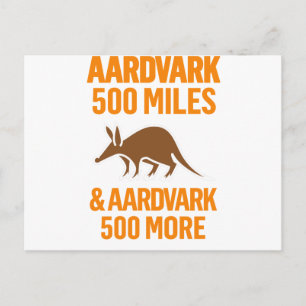 Carte Postale Jeu amusant Aardvark 500 Miles