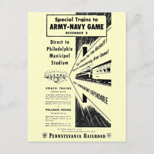 Carte Postale Jeu Armée-Marine Via Le Chemin De Fer Pennsylvania