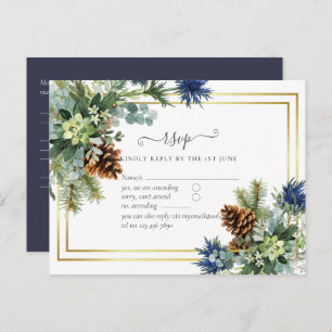 Carte Postale Jeu bleu d'hiver Eucalyptus Mariage Wonderland