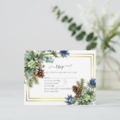 Carte Postale Jeu bleu d'hiver Eucalyptus Mariage Wonderland (Debout devant)