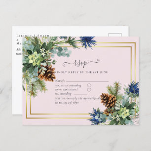 Carte Postale Jeu bleu d'hiver Eucalyptus Mariage Wonderland
