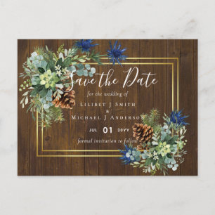 Carte Postale Jeu bleu d'hiver Eucalyptus Mariage Wonderland