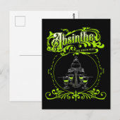 Carte Postale Jeu d'absinthe vintage illustré (Devant / Derrière)