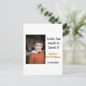 Carte Postale jeu d'anniversaire 5 ans sur photo de garçon nom d (Debout devant)