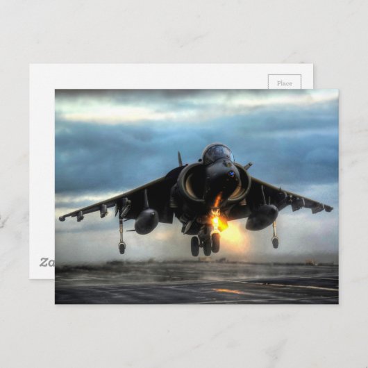 Carte Postale Jeu d'avion de combat Harrier (Devant / Derrière)