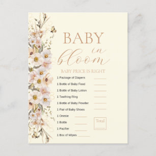 Carte Postale Jeu de Baby Shower Bohème Neutre pour Bébé en Fleu