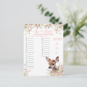 Carte Postale Jeu de Baby shower de cerfs de Woodland (Debout devant)