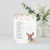 Carte Postale Jeu de Baby shower de cerfs de Woodland (Debout devant)