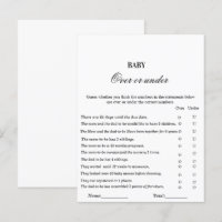 Jeu de baby shower moderne sur ou sous jeu