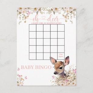 Carte Postale Jeu de Baby Shower sur le thème des cerfs de la fo