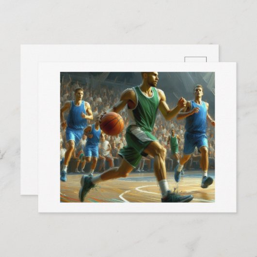 Carte Postale Jeu De Basket, (Devant / Derrière)