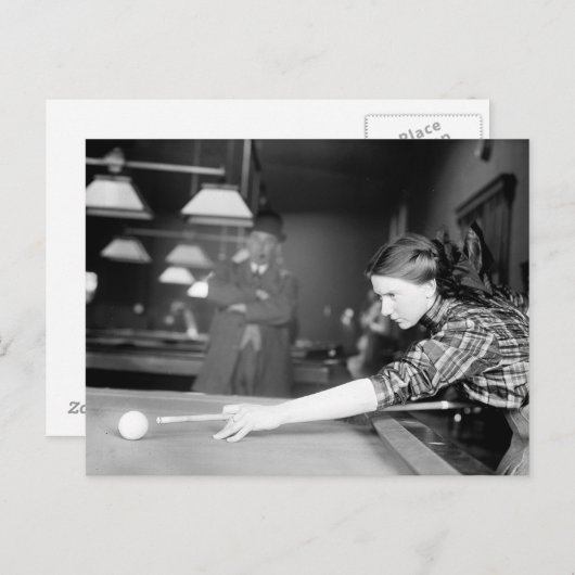Carte Postale Jeu de billard, 1910 (Devant / Derrière)