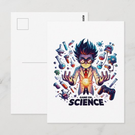 Carte Postale Jeu de concoction chimique activé, thème scientifi (Devant / Derrière)