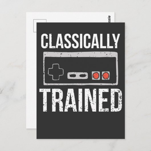 Carte Postale Jeu de contrôleur vidéo Retro Nerd (Devant / Derrière)