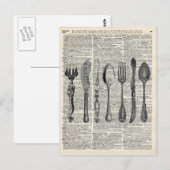 Carte Postale Jeu de coutellerie vintage (Devant / Derrière)