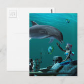 Carte Postale Jeu de dauphins (Devant / Derrière)