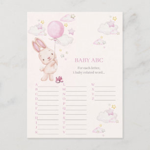 Carte Postale Jeu de Fille pour Baby Shower de Lapin
