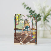 Carte Postale Jeu de flipper vintage (Debout devant)