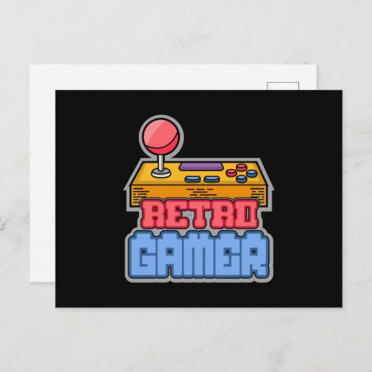 Carte Postale Jeu de jeu Retro Gamer Console Vidéo Jeu cadeau (Devant / Derrière)