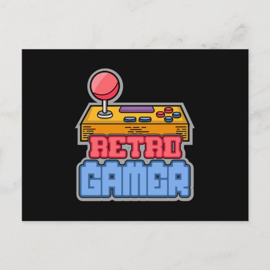 Carte Postale Jeu de jeu Retro Gamer Console Vidéo Jeu cadeau (Devant)