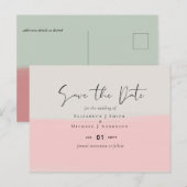 Carte Postale Jeu de Mariages de script rose Abstrait de la tail (Devant / Derrière)