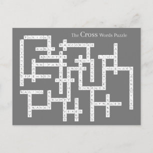 Carte Postale Jeu de Mots Croisés Sémantique Humour Gris