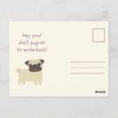 Carte Postale Jeu de mots drôle - Illustration de Pug Violet (Dos)
