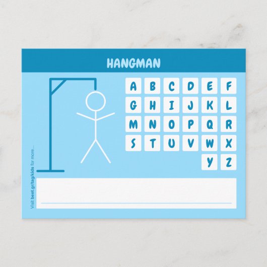 Carte Postale Jeu de mots hangman (Devant)