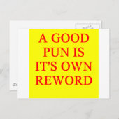 Carte Postale jeu de mots sur puns (Devant / Derrière)