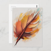 Carte Postale Jeu De Peintures Feuilles Modernes Abstraites, Feu (Devant / Derrière)