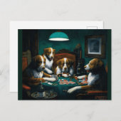 Carte Postale Jeu de Poker pour chiens (Devant / Derrière)