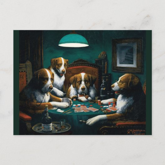 Carte Postale Jeu de Poker pour chiens (Devant)