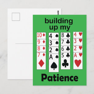Carte Postale Jeu de Solitaire qui Renforce Ma Patience Citation