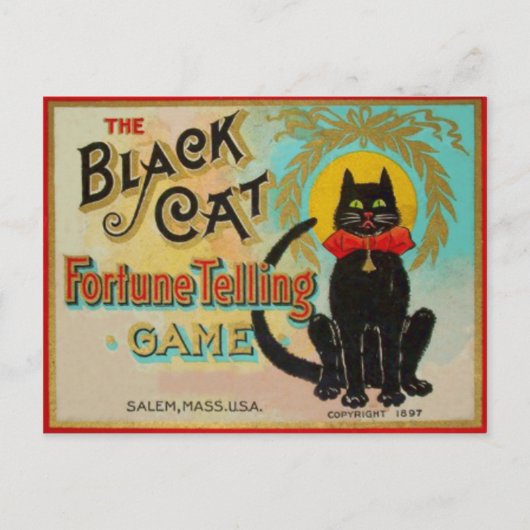 Carte Postale Jeu de voyance Chat Noir (Devant)