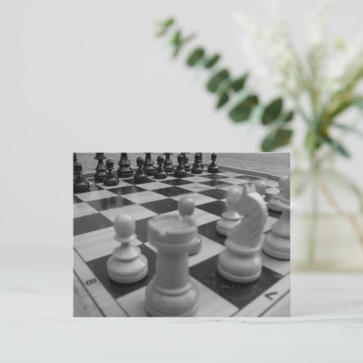 Carte Postale Jeu d'échecs B&W (Debout devant)