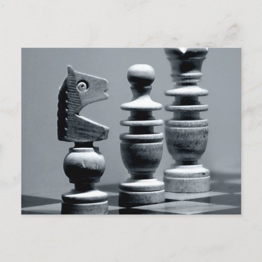 Carte Postale Jeu d'échecs en bois Pièces Figures (Devant)