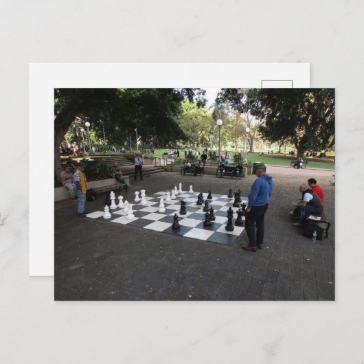 Carte Postale Jeu d'échecs géant à Hyde Park, Sydney Postcard (Devant / Derrière)