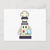 Carte Postale Jeu d'échecs King comme serveur avec serviette (Devant)