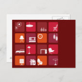 Carte Postale Jeu d'icônes intérieures (Devant / Derrière)