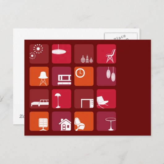 Carte Postale Jeu d'icônes intérieures (Devant / Derrière)