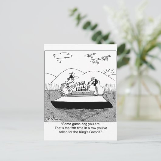 Carte Postale Jeu Dog Joue aux échecs (Debout devant)
