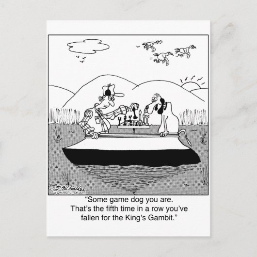 Carte Postale Jeu Dog Joue aux échecs (Devant)