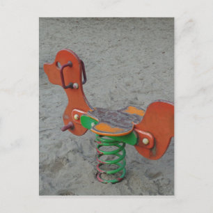 Carte Postale Jeu d'Orange Dog Jouet pour enfants dans le sable