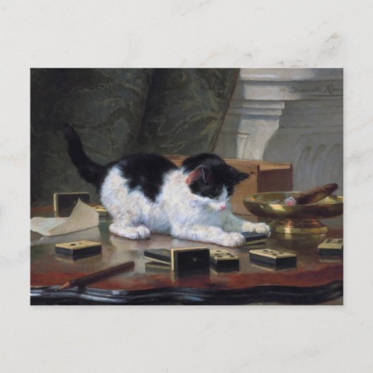 Carte Postale Jeu du chaton par Henriëtte Ronner-Knip (Devant)