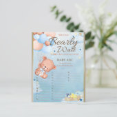 Carte Postale Jeu Garçon Baby shower ours (Debout devant)