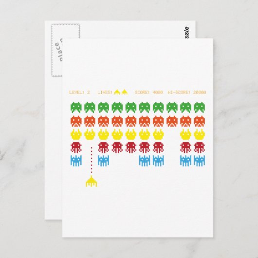 Carte Postale Jeu Retro (Devant / Derrière)