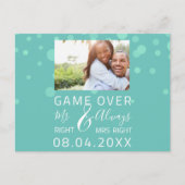 Carte Postale Jeu Sur Funny Enregistrer La Date Mariage Aqua Pho (Devant)